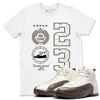AJ12 Baroque Brown shirts to match jordans Sneaker Emblem best t shirts to wear with jordans SoleFly x Jordan 12 Baroque Brown match shoes to clothes SNRT Sneaker Tees unisex cotton White 1 shirts