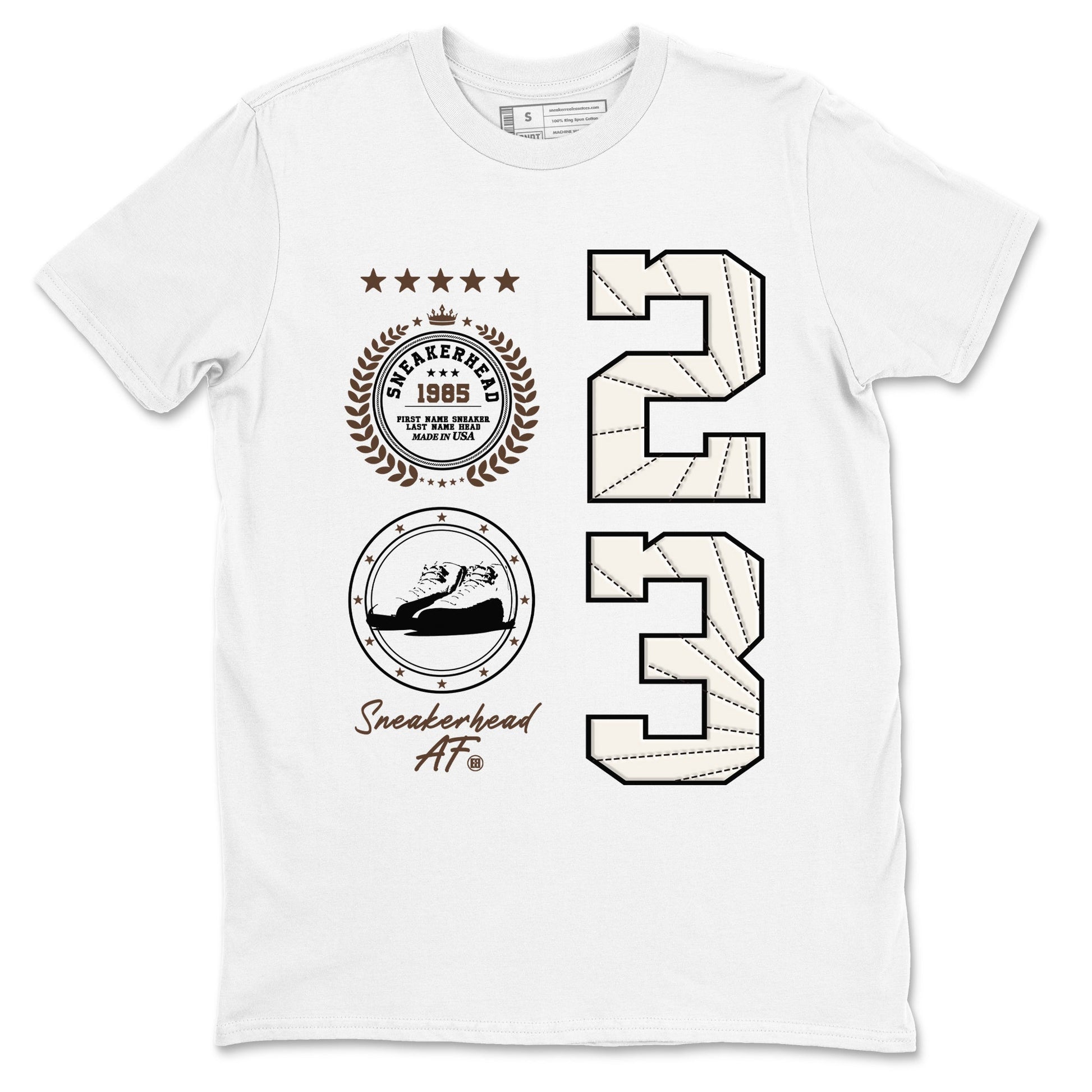 AJ12 Baroque Brown shirts to match jordans Sneaker Emblem best t shirts to wear with jordans SoleFly x Jordan 12 Baroque Brown match shoes to clothes SNRT Sneaker Tees unisex cotton White 2 shirts