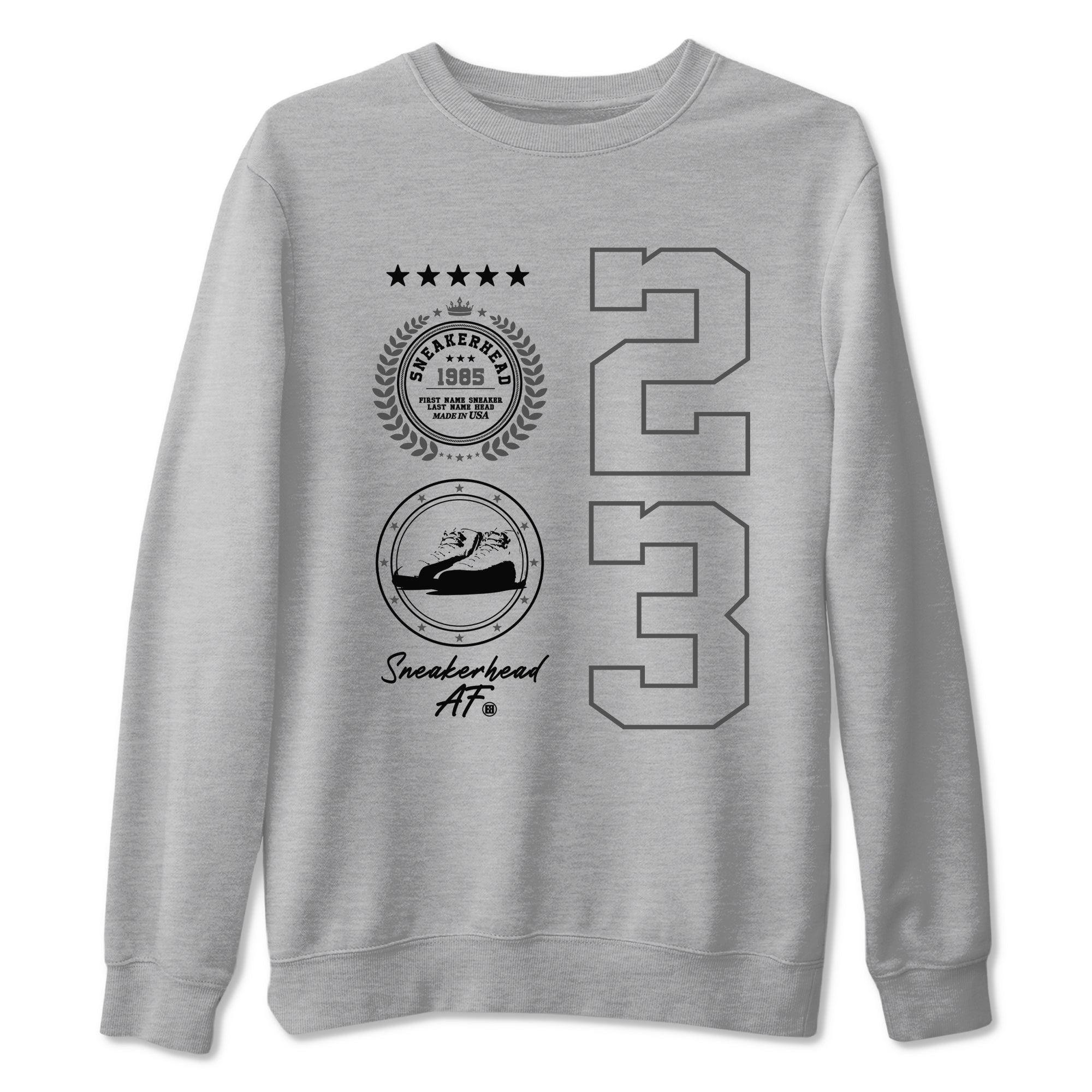 12s Black Wolf Grey shirts to match jordans Sneaker Emblem sneaker match tees Air Jordan 12 Black Wolf Grey SNRT Sneaker Release Tees unisex cotton Heather Grey 2 crew neck shirts