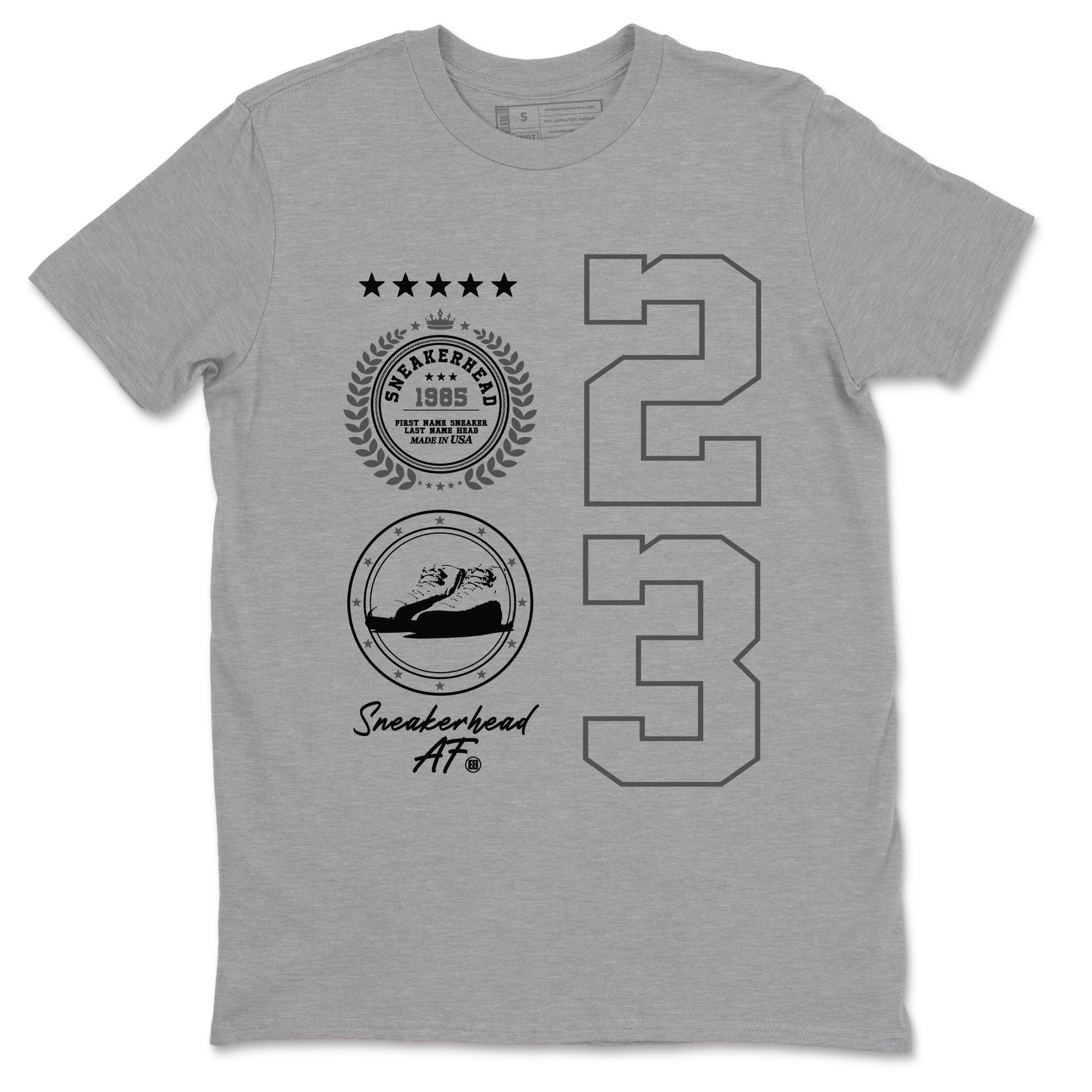 12s Black Wolf Grey shirts to match jordans Sneaker Emblem sneaker match tees Air Jordan 12 Black Wolf Grey SNRT Sneaker Release Tees unisex cotton Heather Grey 2 crew neck shirts