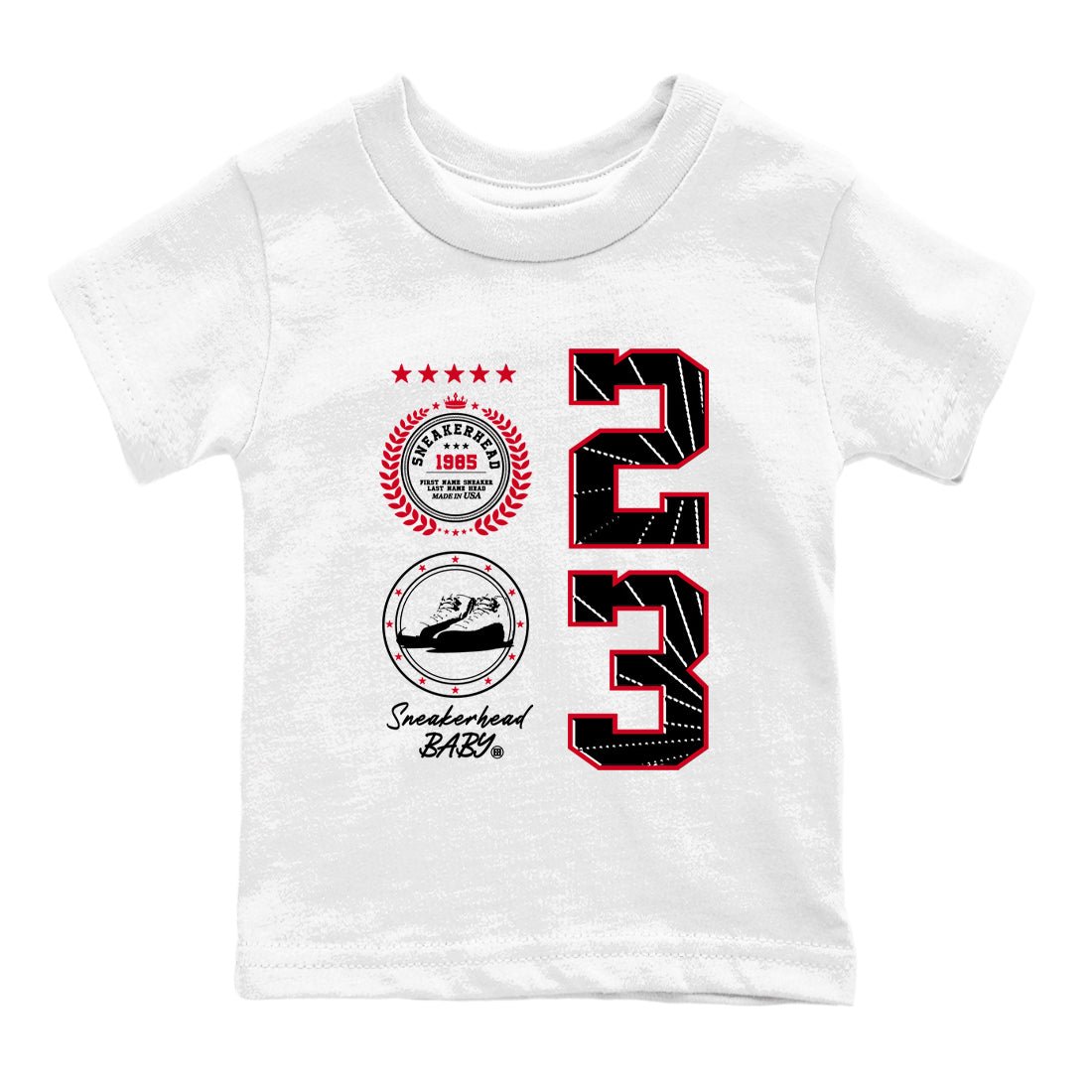 12s Flu Game shirts to match jordans Sneaker Emblem best t shirts to wear with jordans AJ12 Retro Flu Game match shoes to clothes SNRT Sneaker Tees Youth Baby White 2 tee