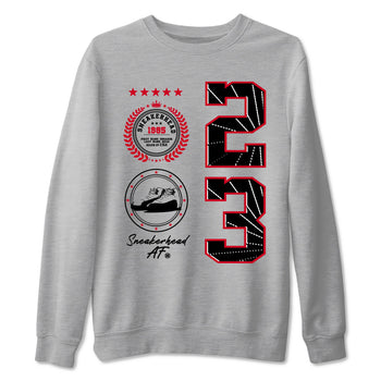 12s Flu Game shirts to match jordans Sneaker Emblem best t shirts to wear with jordans AJ12 Retro Flu Game match shoes to clothes SNRT Sneaker Tees unisex cotton Heather Grey 2 shirts