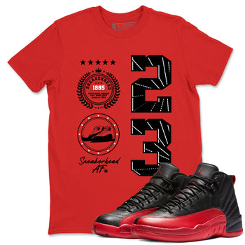 12s Flu Game shirts to match jordans Sneaker Emblem best t shirts to wear with jordans AJ12 Retro Flu Game match shoes to clothes SNRT Sneaker Tees unisex cotton Red 1 shirts