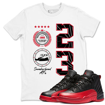 12s Flu Game shirts to match jordans Sneaker Emblem best t shirts to wear with jordans AJ12 Retro Flu Game match shoes to clothes SNRT Sneaker Tees unisex cotton White 1 shirts