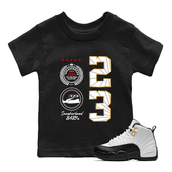 Sneaker match tees – Sneaker Tees To Match Air Jordan 12 Taxi Shoes – Sneaker Emblem Kids T-Shirt Black 1