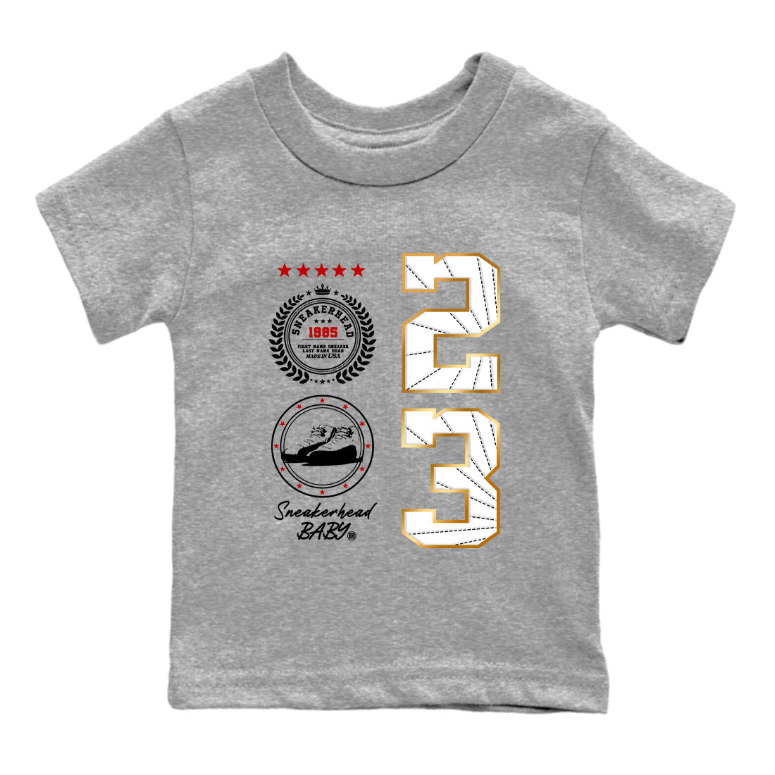 Sneaker match tees – Sneaker Tees To Match Air Jordan 12 Taxi Shoes – Sneaker Emblem Kids T-Shirt Heather Grey 2