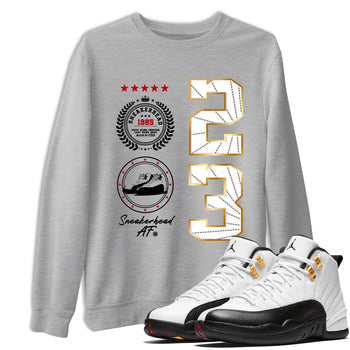 Sneaker match tees – Sneaker Tees To Match Air Jordan 12 Taxi Shoes – Sneaker Emblem Tee Heather Grey 1