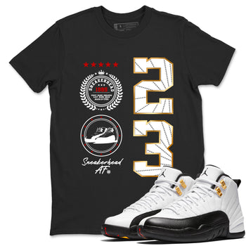 Sneaker match tees – Sneaker Tees To Match Air Jordan 12 Taxi Shoes – Sneaker Emblem Tee Black 1
