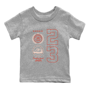 AJ13 Dune Red shirts to match jordans Sneaker Emblem sneaker match tees Air Jordan 13 Dune Red SNRT Sneaker Tees streetwear brand Baby and Youth Heather Grey 2 cotton tee