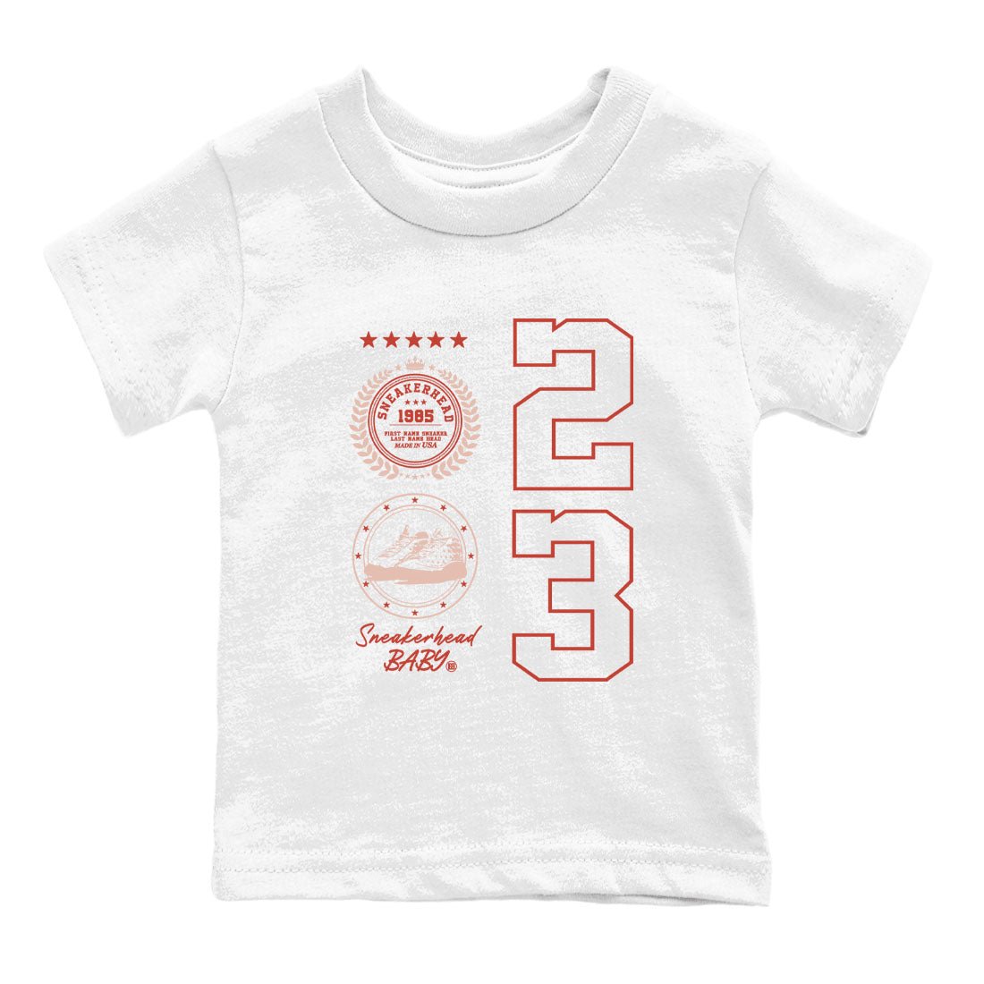 AJ13 Dune Red shirts to match jordans Sneaker Emblem sneaker match tees Air Jordan 13 Dune Red SNRT Sneaker Tees streetwear brand Baby and Youth White 2 cotton tee