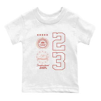AJ13 Dune Red shirts to match jordans Sneaker Emblem sneaker match tees Air Jordan 13 Dune Red SNRT Sneaker Tees streetwear brand Baby and Youth White 2 cotton tee