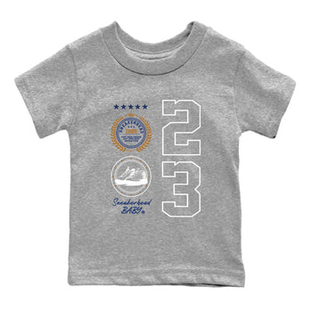 13 Midnight Navy Shirts To Match Jordans Sneaker Emblem Sneaker Shirts Air Jordan 13 Midnight Navy SNRT Sneaker Release Tees Baby Youth Toddler Heather Grey 2 crew neck shirts