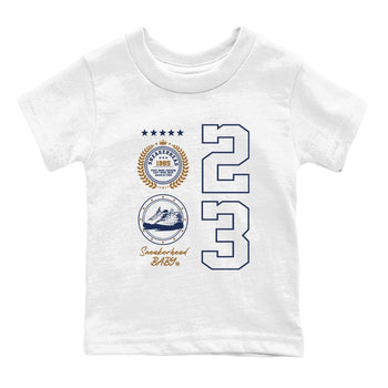 13 Midnight Navy Shirts To Match Jordans Sneaker Emblem Sneaker Shirts Air Jordan 13 Midnight Navy SNRT Sneaker Release Tees Baby Youth Toddler White 2 crew neck shirts