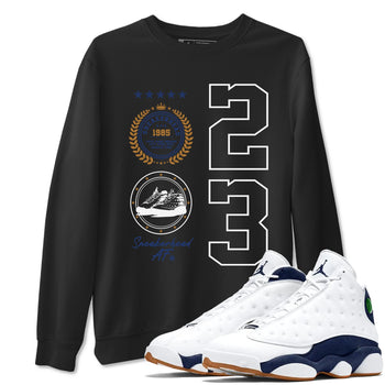 13 Midnight Navy Shirts To Match Jordans Sneaker Emblem Sneaker Shirts Air Jordan 13 Midnight Navy SNRT Sneaker Release Tees Unisex Cotton Crew Neck Black 1 crew neck shirts