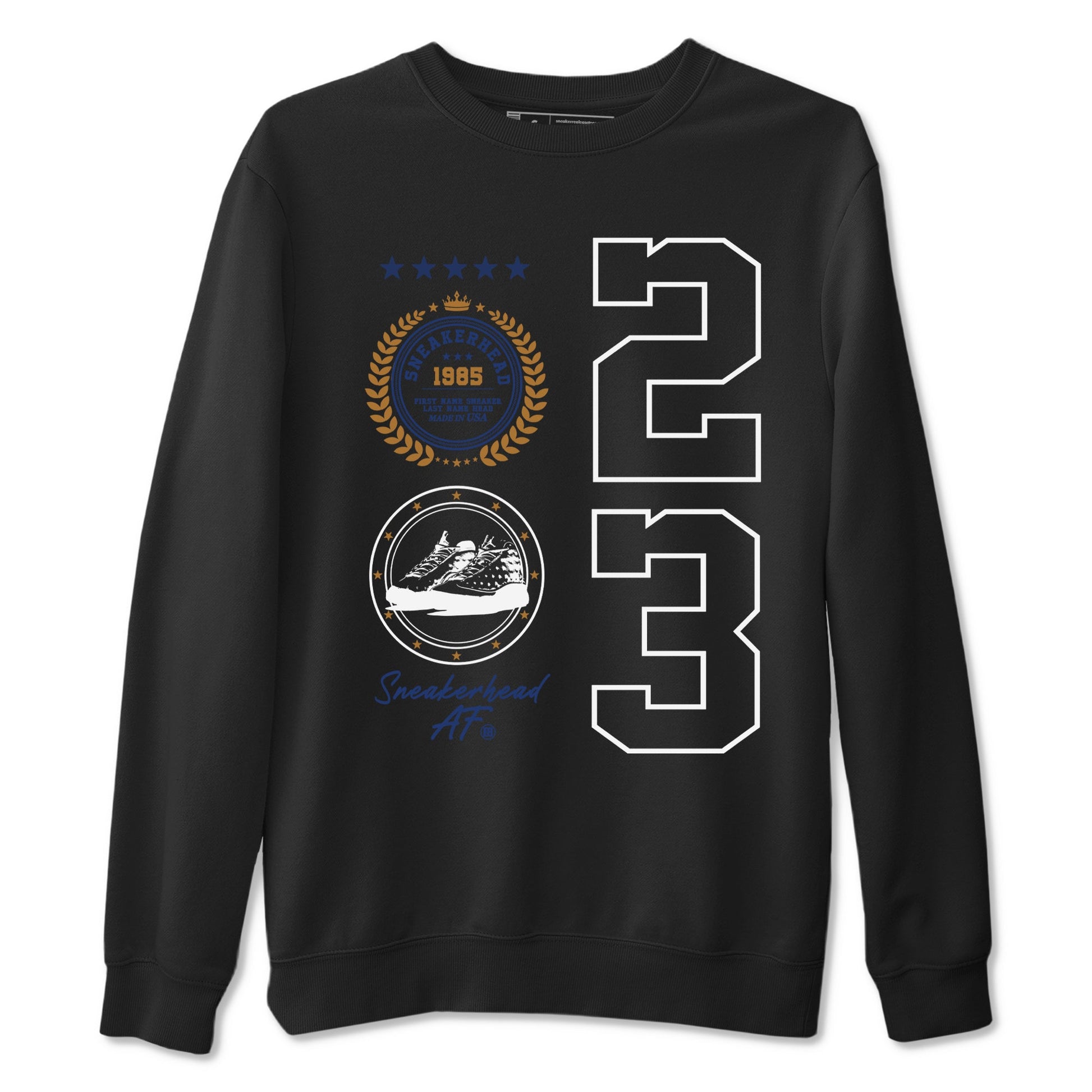 13 Midnight Navy Shirts To Match Jordans Sneaker Emblem Sneaker Shirts Air Jordan 13 Midnight Navy SNRT Sneaker Release Tees Unisex Cotton Crew Neck Black 2 crew neck shirts