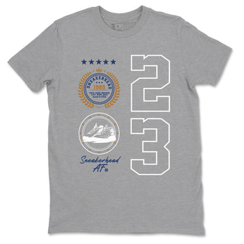 13 Midnight Navy Shirts To Match Jordans Sneaker Emblem Sneaker Shirts Air Jordan 13 Midnight Navy SNRT Sneaker Release Tees Unisex Cotton Crew Neck Heather Grey 2 crew neck shirts