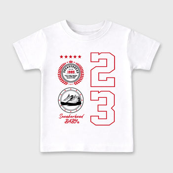Sneaker match tees – Sneaker Tees To Match Air Jordan 13 University Red Shoes – Sneaker Emblem Kids T-Shirt White 2