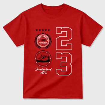 Sneaker match tees – Sneaker Tees To Match Air Jordan 13 University Red Shoes – Sneaker Emblem Tee Red 2