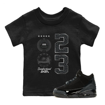 Air Jordan 3 Black Cat shirts to match jordans Sneaker Emblem sneaker match tees Jordan 3 Retro Black Cat best t shirts to wear with jordans SNRT Sneaker Tees Youth Baby Black 1 tee