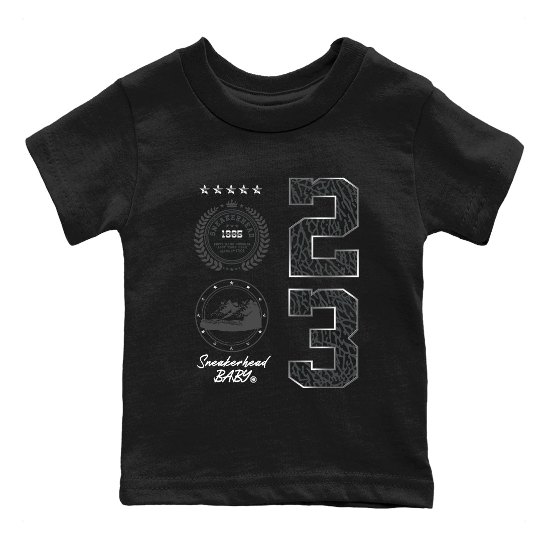Air Jordan 3 Black Cat shirts to match jordans Sneaker Emblem sneaker match tees Jordan 3 Retro Black Cat best t shirts to wear with jordans SNRT Sneaker Tees Youth Baby Black 2 tee