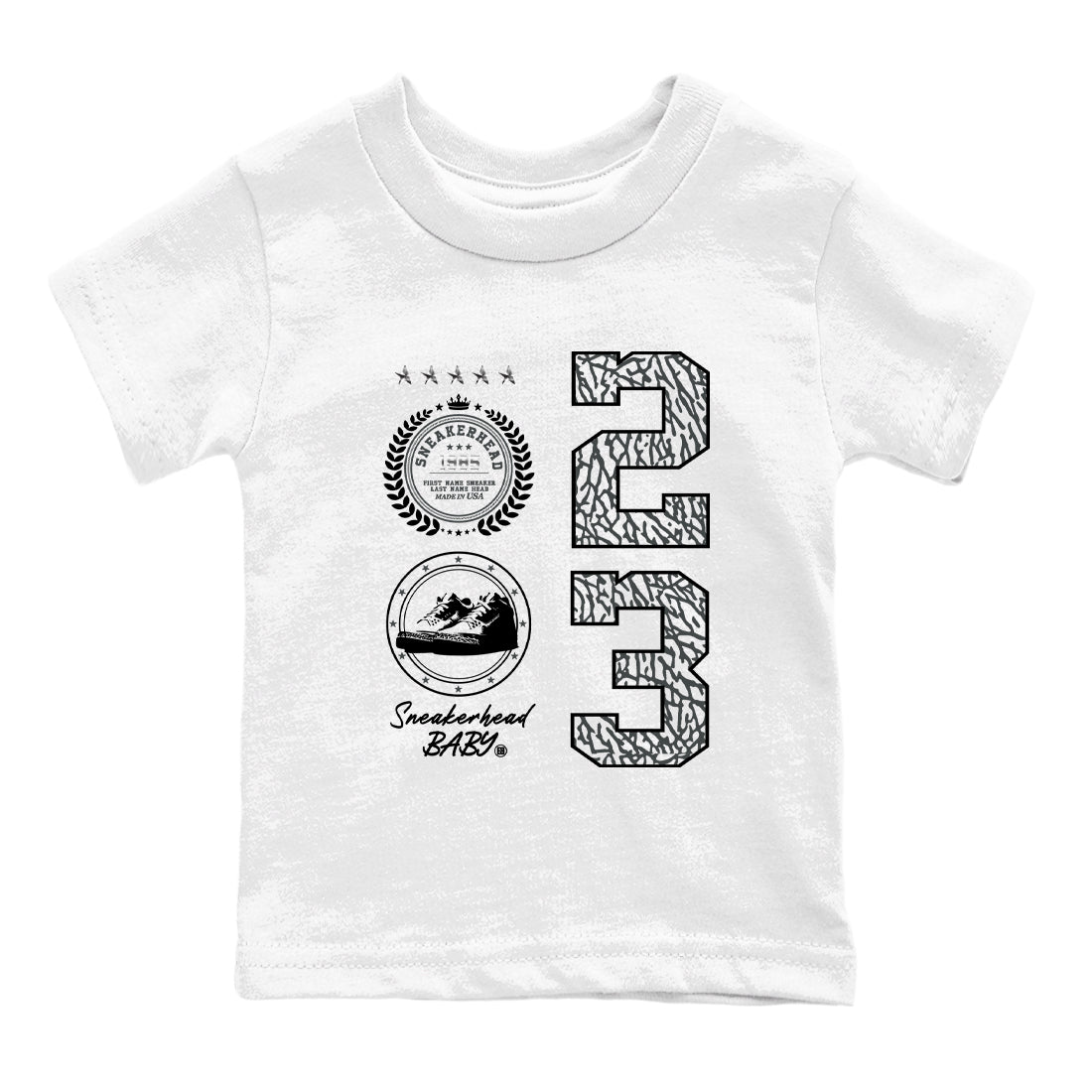 Air Jordan 3 Black Cat shirts to match jordans Sneaker Emblem sneaker match tees Jordan 3 Retro Black Cat best t shirts to wear with jordans SNRT Sneaker Tees Youth Baby White 2 tee