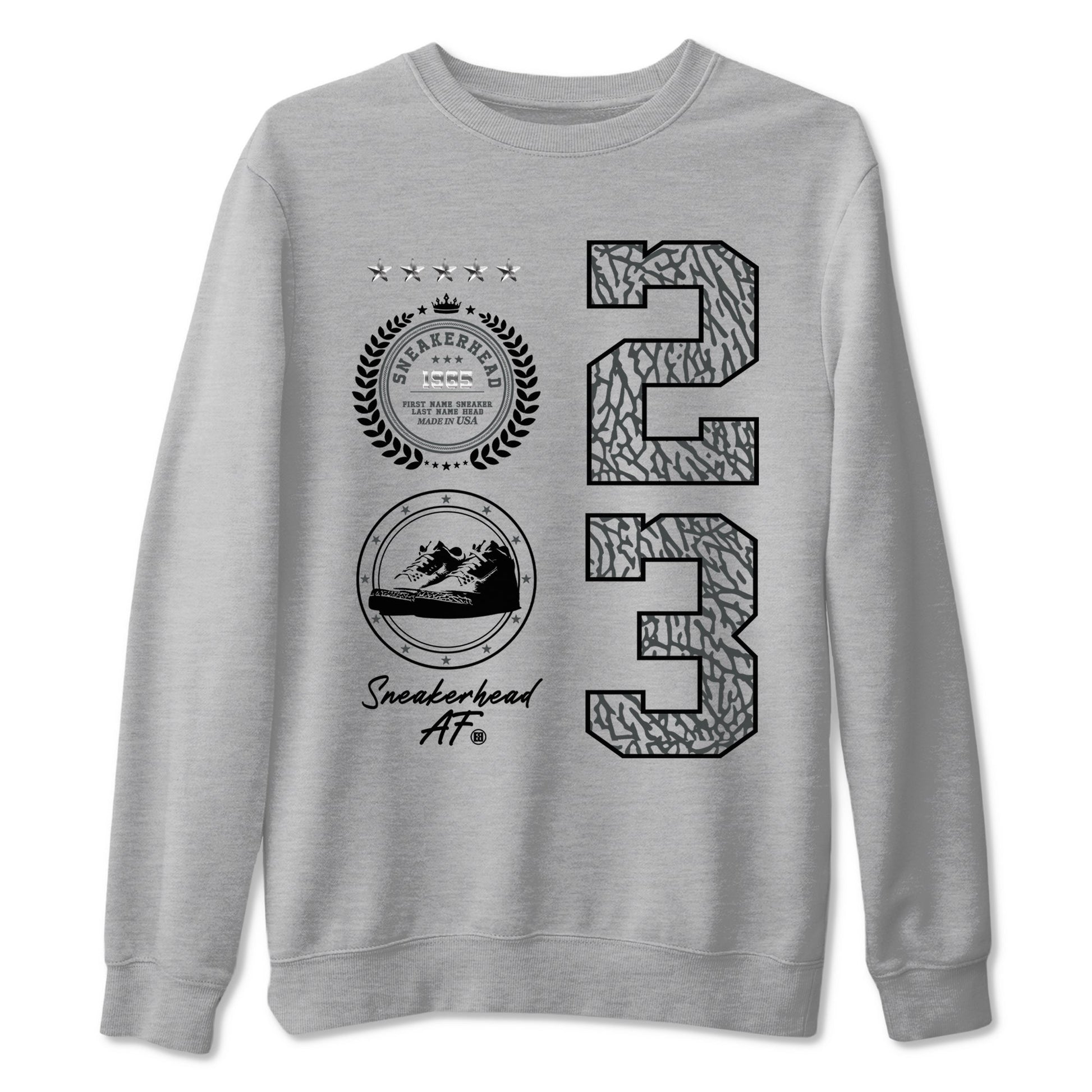 Air Jordan 3 Black Cat shirts to match jordans Sneaker Emblem sneaker match tees Jordan 3 Retro Black Cat best t shirts to wear with jordans SNRT Sneaker Tees unisex cotton Heather Grey 2 shirts