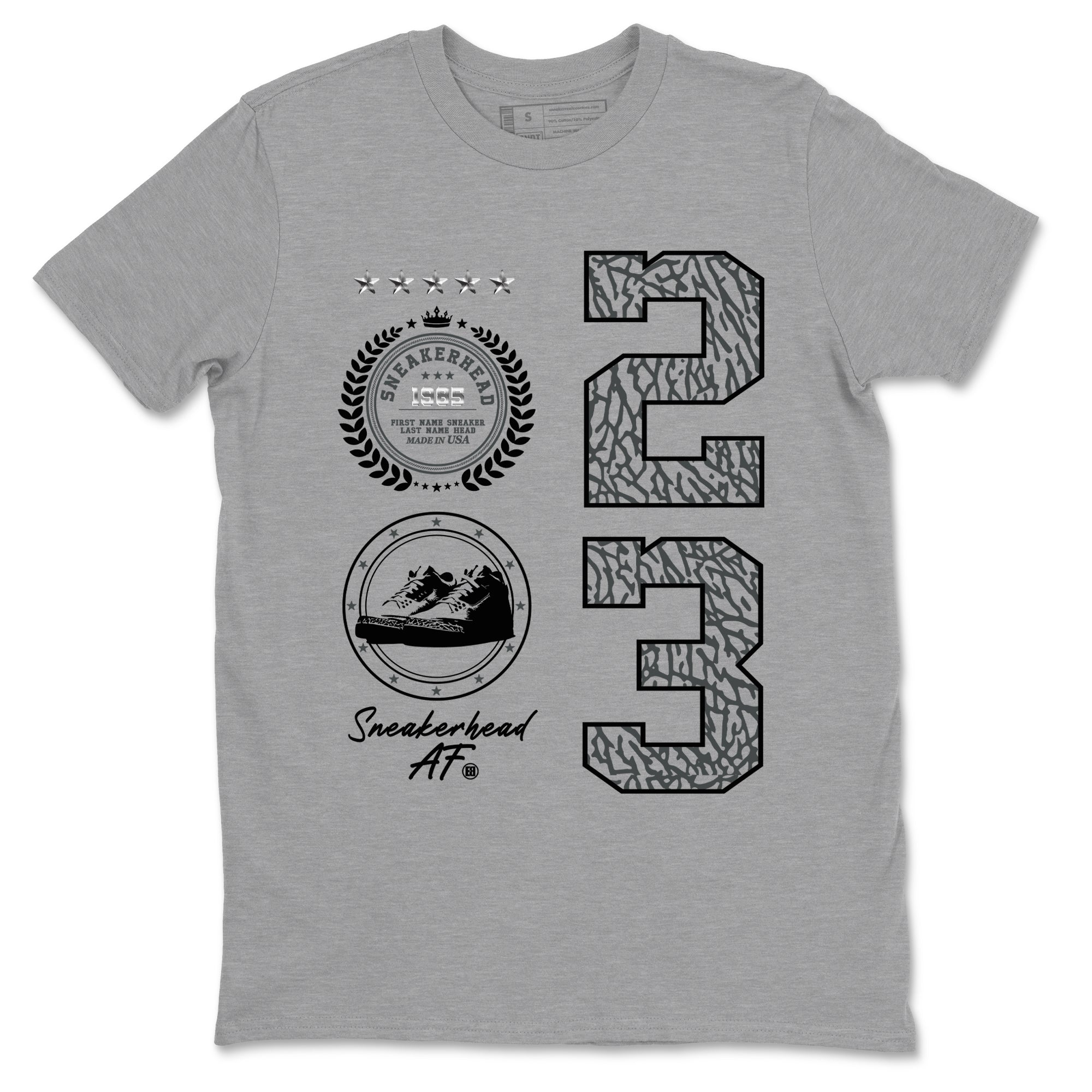 Air Jordan 3 Black Cat shirts to match jordans Sneaker Emblem sneaker match tees Jordan 3 Retro Black Cat best t shirts to wear with jordans SNRT Sneaker Tees unisex cotton Heather Grey 2 shirts