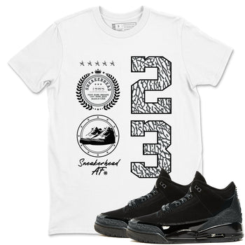 Air Jordan 3 Black Cat shirts to match jordans Sneaker Emblem sneaker match tees Jordan 3 Retro Black Cat best t shirts to wear with jordans SNRT Sneaker Tees unisex cotton White 1 shirts