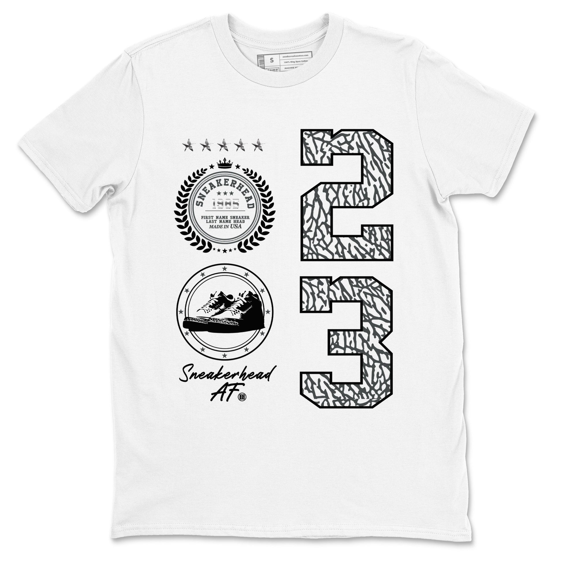 Air Jordan 3 Black Cat shirts to match jordans Sneaker Emblem sneaker match tees Jordan 3 Retro Black Cat best t shirts to wear with jordans SNRT Sneaker Tees unisex cotton White 2 shirts