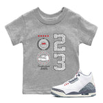 Air Jordan 3 Retro Cement Grey shirts to match jordans Sneaker Emblem sneaker match tees 3s Cement Grey SNRT Sneaker Tees streetwear brand Baby and Youth Heather Grey 1 cotton tee
