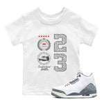 Air Jordan 3 Retro Cement Grey shirts to match jordans Sneaker Emblem sneaker match tees 3s Cement Grey SNRT Sneaker Tees streetwear brand Baby and Youth White 1 cotton tee
