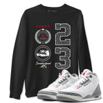 Air Jordan 3 Retro Cement Grey shirts to match jordans Sneaker Emblem sneaker match tees 3s Cement Grey SNRT Sneaker Tees streetwear brand Black 1 unisex cotton tee