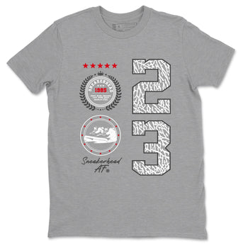 Air Jordan 3 Retro Cement Grey shirts to match jordans Sneaker Emblem sneaker match tees 3s Cement Grey SNRT Sneaker Tees streetwear brand Heather Grey 2 unisex cotton tee
