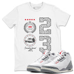 Air Jordan 3 Retro Cement Grey shirts to match jordans Sneaker Emblem sneaker match tees 3s Cement Grey SNRT Sneaker Tees streetwear brand White 1 unisex cotton tee