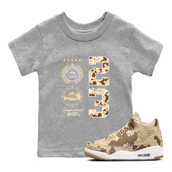 WNBA x Air Jordan 3 “Desert Camo” shirts to match jordans Sneaker Emblem sneaker match tees Air Jordan 3 Desert Camo SNRT Sneaker Release Tees Clothing Sneakerhead ShirtsBaby and Youth Heather Grey 1 cotton tee