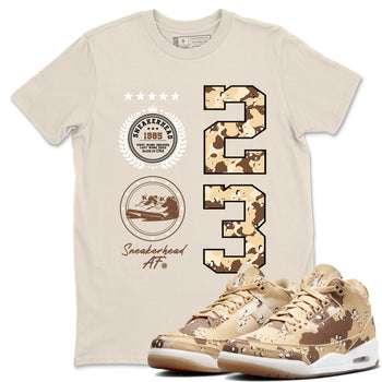 WNBA x Air Jordan 3 “Desert Camo” shirts to match jordans Sneaker Emblem sneaker match tees Air Jordan 3 Desert Camo SNRT Sneaker Release Tees Clothing Sneakerhead ShirtsNatural 1 unisex cotton tee