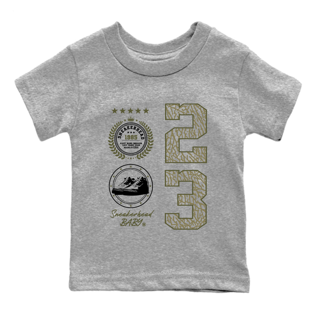 Sneaker Threads – Sneaker Threads To Match Air Jordan 3 Family Affair Shoes – Sneaker Emblem Kids T-Shirt Heather Grey 2