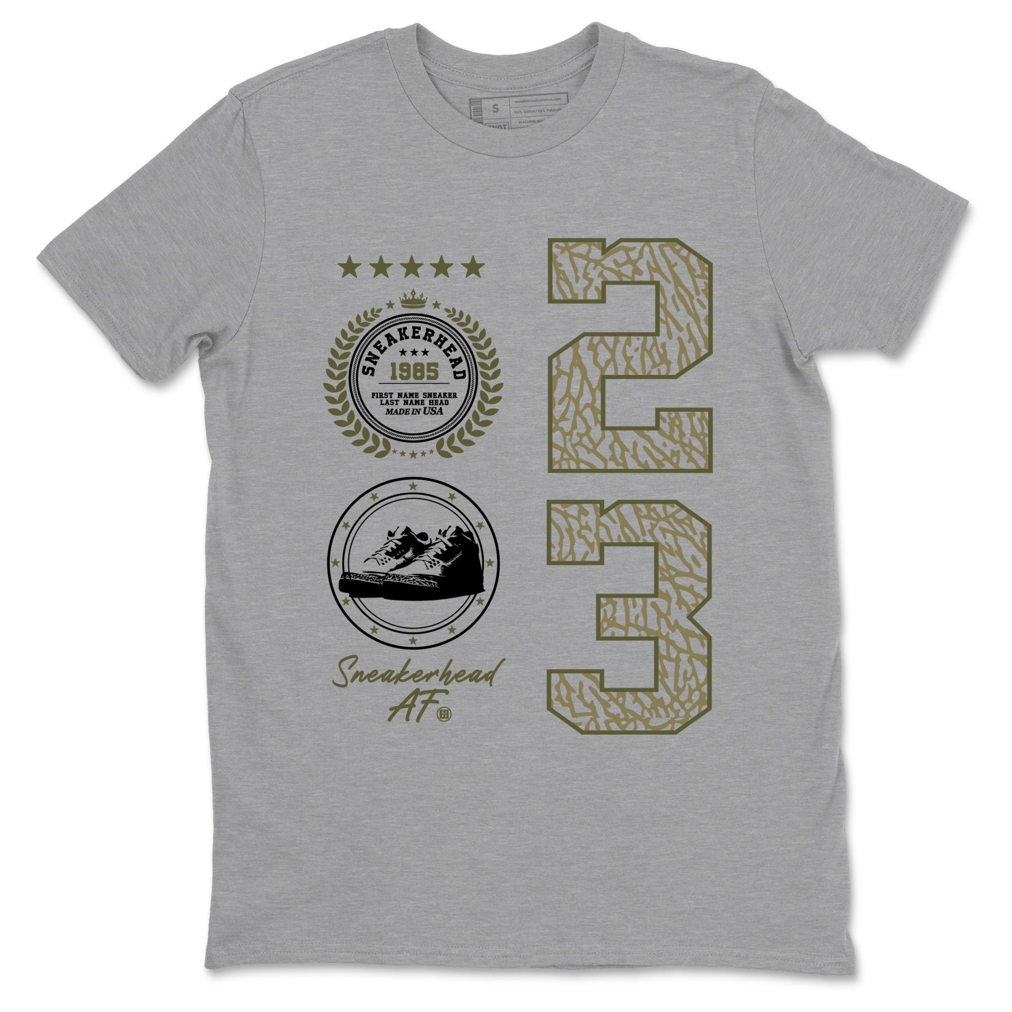 Sneaker Threads – Sneaker Threads To Match Air Jordan 3 Family Affair Shoes – Sneaker Emblem Tee Heather Grey 2