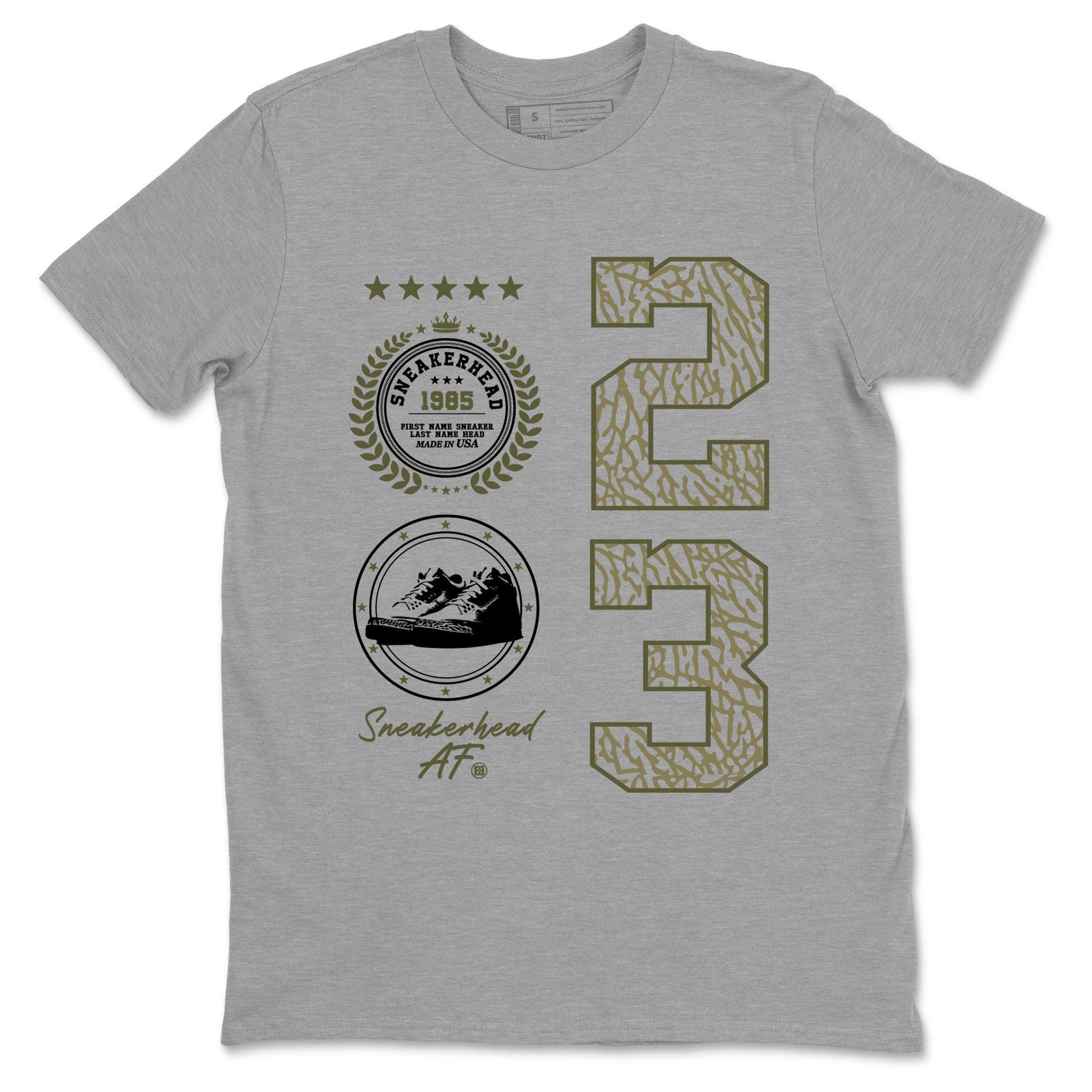 Sneaker Threads – Sneaker Threads To Match Air Jordan 3 Family Affair Shoes – Sneaker Emblem Tee Heather Grey 2