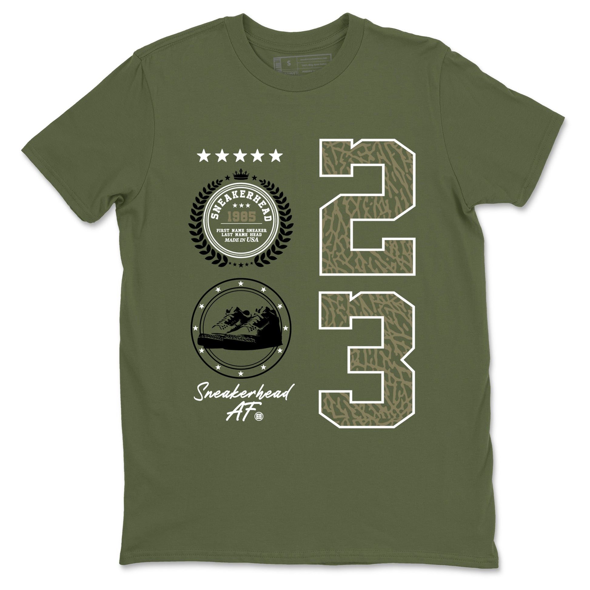 Sneaker Threads – Sneaker Threads To Match Air Jordan 3 Family Affair Shoes – Sneaker Emblem Tee Military Green 2