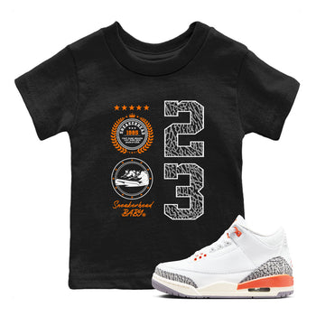 3s Georgia Peach shirt to match jordans Sneaker Emblem sneaker tees Air Jordan 3 Retro Georgia Peach SNRT Sneaker release tees baby toddler Black 1 cotton Shirt