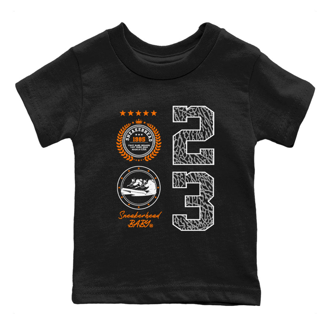 3s Georgia Peach shirt to match jordans Sneaker Emblem sneaker tees Air Jordan 3 Retro Georgia Peach SNRT Sneaker release tees baby toddler Black 2 cotton Shirt