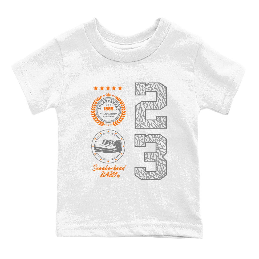 3s Georgia Peach shirt to match jordans Sneaker Emblem sneaker tees Air Jordan 3 Retro Georgia Peach SNRT Sneaker release tees baby toddler White 2 cotton Shirt