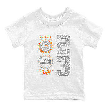 3s Georgia Peach shirt to match jordans Sneaker Emblem sneaker tees Air Jordan 3 Retro Georgia Peach SNRT Sneaker release tees baby toddler White 2 cotton Shirt