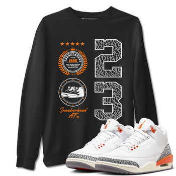 3s Georgia Peach shirt to match jordans Sneaker Emblem sneaker tees Air Jordan 3 Retro Georgia Peach SNRT Sneaker Release Tees unisex cotton Black 1 crew neck shirt