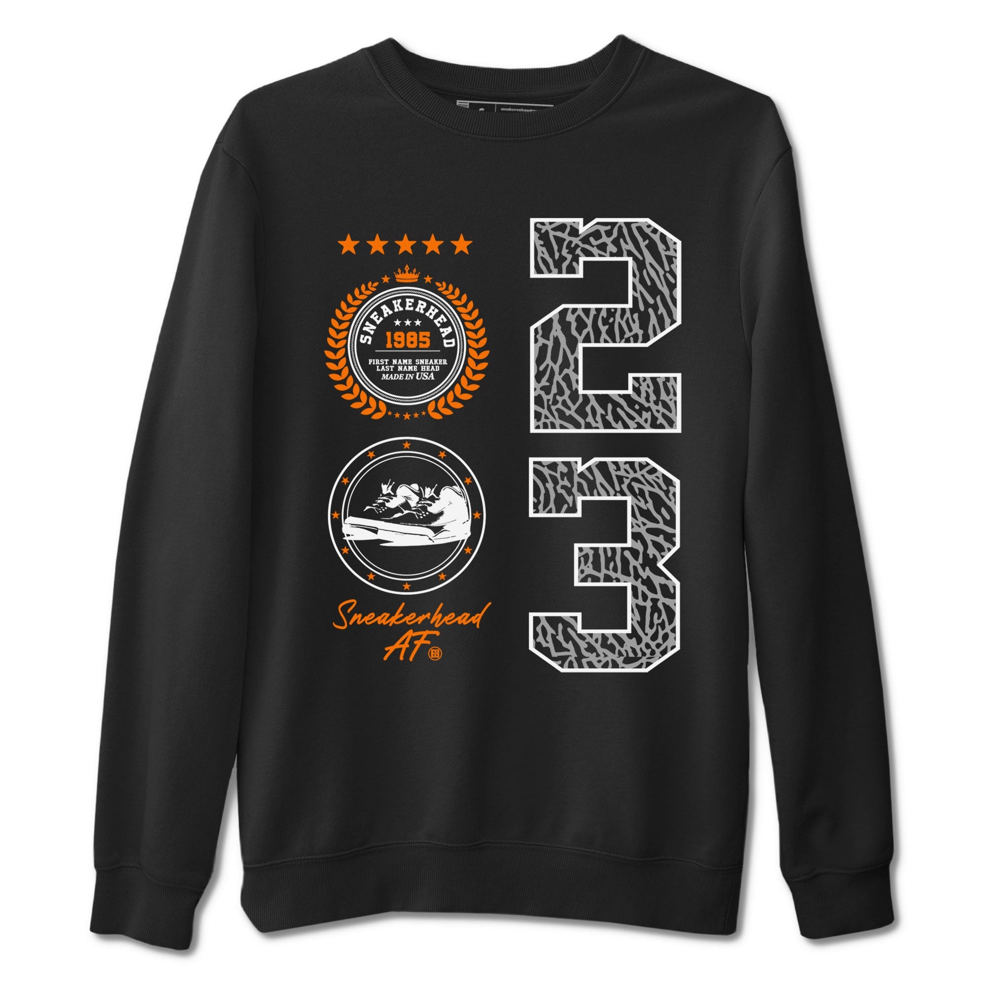 3s Georgia Peach shirt to match jordans Sneaker Emblem sneaker tees Air Jordan 3 Retro Georgia Peach SNRT Sneaker Release Tees unisex cotton Black 2 crew neck shirt