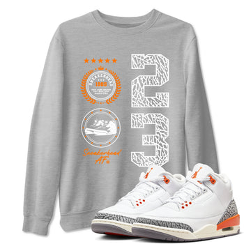 3s Georgia Peach shirt to match jordans Sneaker Emblem sneaker tees Air Jordan 3 Retro Georgia Peach SNRT Sneaker Release Tees unisex cotton Heather Grey 1 crew neck shirt