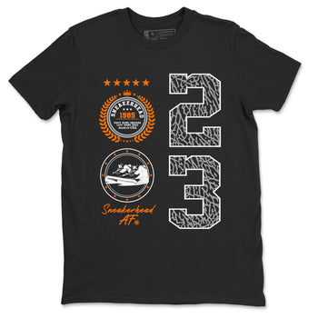 3s Georgia Peach shirt to match jordans Sneaker Emblem sneaker tees Air Jordan 3 Retro Georgia Peach SNRT Sneaker Release Tees unisex cotton Black 1 crew neck shirt