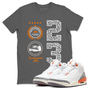 3s Georgia Peach shirt to match jordans Sneaker Emblem sneaker tees Air Jordan 3 Retro Georgia Peach SNRT Sneaker Release Tees unisex cotton Cool Grey 1 crew neck shirt