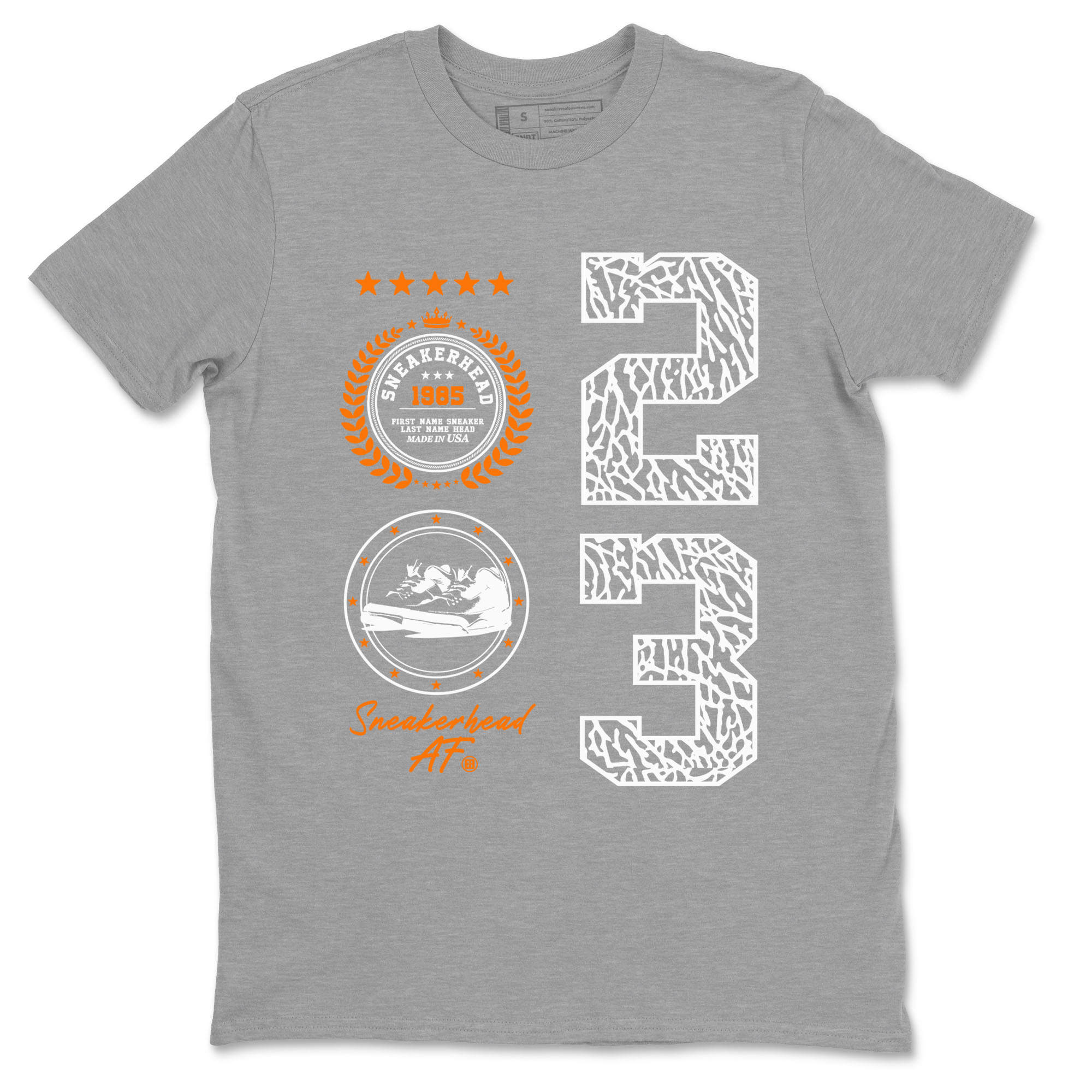 3s Georgia Peach shirt to match jordans Sneaker Emblem sneaker tees Air Jordan 3 Retro Georgia Peach SNRT Sneaker Release Tees unisex cotton Heather Grey 2 crew neck shirt